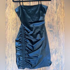 Elegant Black Ruched Dress